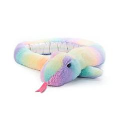 The Petting Zoo Snake Stuffed Animal Plushie, Ombrez Zoo Animals, Brinquedo de pelúcia Rainbow Snake 54 polegadas