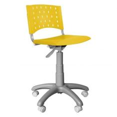 Cadeira Secretária Giratória Plástica Singolare Amarelo - Ultra Móveis