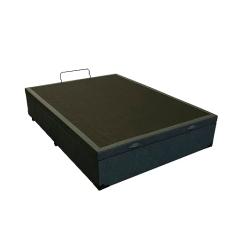 Cama Box Baú Casal Linhão Preto Com Pistão A Gás