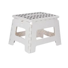 Banqueta Dobrável Com Alça Portátil Banco De Plástico Multiuso 22cm Capacidade Até 150kg Branco