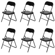 Kit 4 Cadeiras Lena Dobravel Or Design com Estrutura Resistente em Aço Pintado Preto
