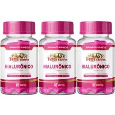 3 Ácido Hialurônico + Peptídeos Colágeno + Biotina + Vit A C E 60 Cáps