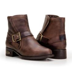 Bota Capelli Boots em Couro Cano Curto com Fivela Feminina, 37