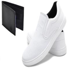 Kit Tênis Slip On Com Carteira Casual Unissex Conforto - Form's, 38, B