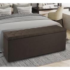 Recamier Baú 1,95m Madrid Suede Marrom Dal Poz Estofados