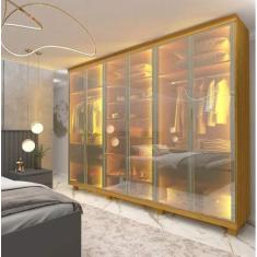 Guarda-roupa Casal 6 Portas com 6 Portas Reflecta com Pés com Led Impe