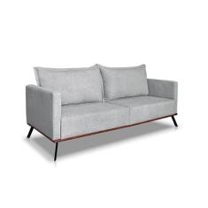 Sofá 3 Lugares Zeus Linho Bouclê Cinza Claro 180 cm - Modern