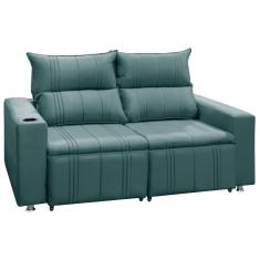 Sofá Retrátil E Reclinável Madri 2l. 160cm C/molas - Veludo Ciano