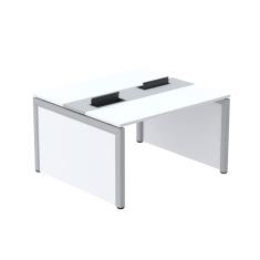 Mesa De Plataforma Dupla Para 2 Pessoas Corporativa 130x120/2p Branco/cinza