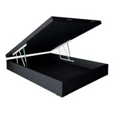 Cama Box Baú Casal Sintético Preto 138x188 - Colchão dos Sonhos