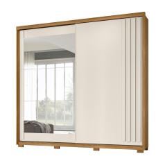 Guarda Roupa 2 Portas Deslizantes Com Espelho Off White