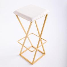 Banqueta Z Alta Industrial 70cm com Armação de Metal - Automac Decor, 