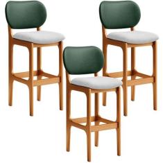 Kit 3 Banquetas Alta Bar Cozinha Sala Jantar Betta L02 Imbuia Facto Ve