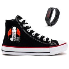 Tênis All Wandinha Wednesday Com Relógio Moda Jovem Lançamento Série I