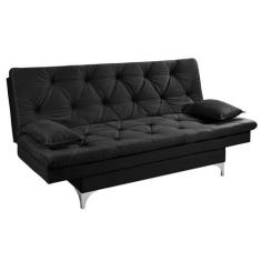 Sofá Cama Áustria Reclinável em Suede - Essencial Estofados, Preto
