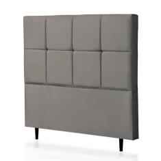 Cabeceira Casal Poliana 140 cm Suede Cinza - D A Decor