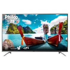 Smart TV LED 75" Philco PTV75e30DSWNT Ultra HD 4k com Conversor Digital 3 HDMI 2 USB Wi-Fi 60Hz - Titânio