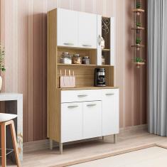 Cozinha Compacta Kits Paraná Golden com 6 Portas, 1 Gaveta e 1 Prateleira - 91cm de largura - Freijó/Patina