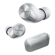 Technics True Wireless Multipoint Bluetooth Fones de ouvido com microfone, Hi-Fi, chamadas claras, longa vida útil da bateria, ajuste leve e confortável, Alexa integrada, EAH-AZ40-S (prata)