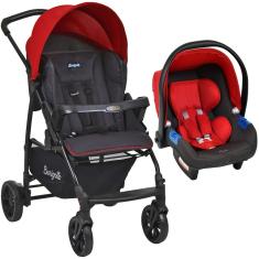 Carrinho de Bebe Para Passeio Até 15Kg Travel System Ecco Burigotto Vermelho