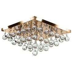 Lustre De Cristal Legitimo Classic Square 40x40 Cobre
