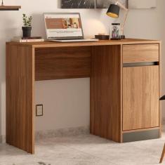 Mesa Escrivaninha Morada 1 Porta 1 Gaveta Amêndola Touch/Grafito - Demóbile