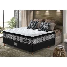 Cama Box Casal Colchão Pillow Top + Box 138x188x70 Molas Ensacadas Cama Inbox Abstrato