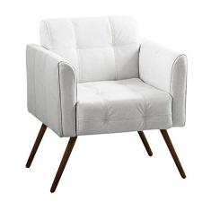 Poltrona Decorativa Bia Couro Natural Branco - Scala Decor