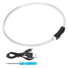 Coleira de Cachorro LED, USB Recarregável, Segura, Resistente à Mordida, LED Ajustável, Design de Trava, Coleira de Cachorro LED de Longa Duração para Suprimentos para Animais de