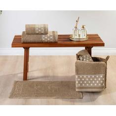 Jogo De Banho Toalhas 100% Algodão Felpuda Petit Poá 5 Peças - Bia Enx