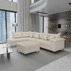 Sofá de Canto 9 Lugares com Puff Cancun - Montreal