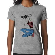 Baby Look Fotógrafa Art - Foca na Moda, Cinza, G