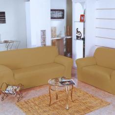 Capa de Sofá 2 e 3 Lugares Malha Gel Coladinha - FAGUI ENXOVAIS, Avelã