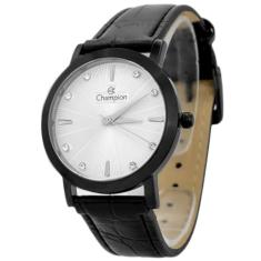 Relogio Feminino Champion Couro Preto CN24226M