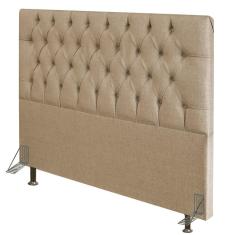 Cabeceira Cama Box Casal 140Cm Diamante D10 Linho Bege