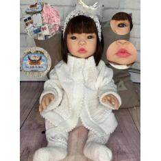 Bebe Reborn Boneca BK 100% Silicone Castanho BR Enxoval - Que Sonho de