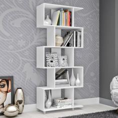 Estante para Livros com Nichos Esm209 Retrô Movelbento Branco