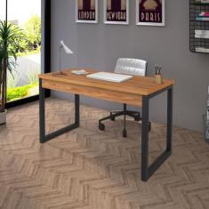 Escrivaninha Mesa Escritório Oficce 120cm Industrial Preto Fosco E Ame