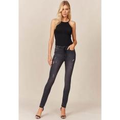 Calça Jeans Acostamento Anna Skinny Black Tam. 40-Feminino
