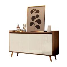 Buffet Aparador Retrô Delux Malbec com Off White - MoveisAqui