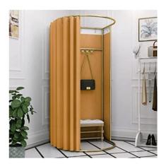 Guarda-roupa Vestiário Portátil Móvel Simples Provador Expositor Semicírculo Cortina Armário para Shopping Lojas de Roupas armário