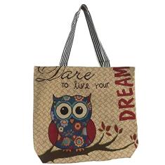 Sacola de lona moderna, reutilizável, sacola de compras de grande capacidade, bolsa de ombro portátil, bolsa casual para mulheres, Multicor, One Size