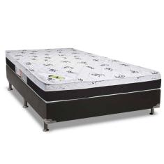 Cama Box Casal: Colchão Ortopédico Luckspuma D33/AG65  Aspen Super Firme + Base CRC Suede Black(138x188)