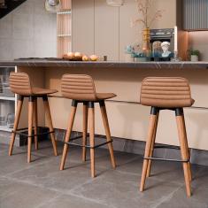 Banqueta Baixa Linea Aço Preto Assento Terracota