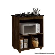 Balcão Para Cooktop de 4 Bocas 1 Porta Basculante Salvia Kaiki Móveis