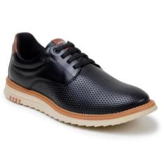 Tênis Sapato Masculino Social Moda 100% Couro Legitimo Forro Couro Conforto Solado Borracha 1016-Masculino