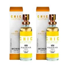 Kit 2 Perfume Chic Woman Amakha Paris Feminino Bolso Bolsa