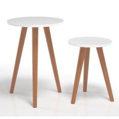 Mesas Retro Para Escritório Brancas  Pé Palito Tampo Em MDF - Colomi