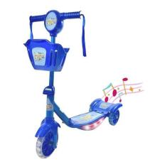 Patinete Musical 3 Rodas Com Cesta E Luzes - K&k Toys, 3 meses para de