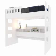 Cama Alta com Nichos e Grade de Proteção U233523 Foscarini Branco